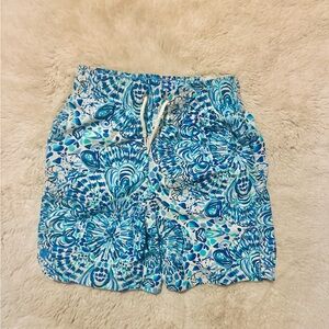 Lilly Pulitzer- Boys Junior Swim Trunks- Call My Shell Phone- Like New- Medium